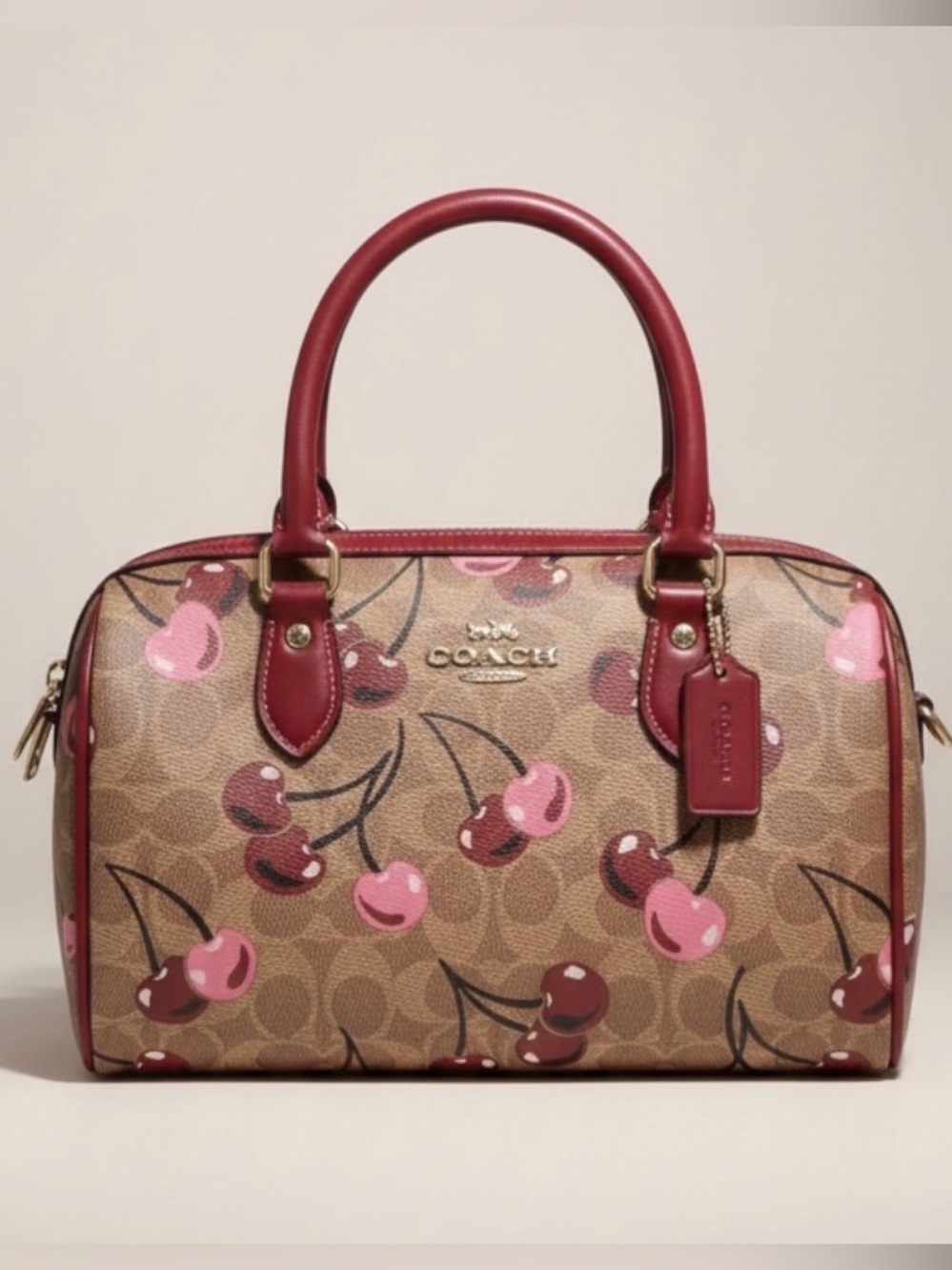 Coach Rowan Medium Cherry Satchel
